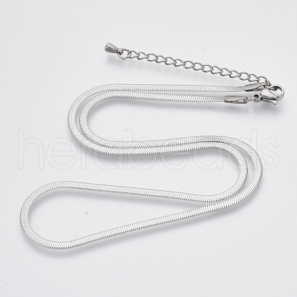 304 Stainless Steel Herringbone Chains Necklace X-STAS-T053-02P-NF-1