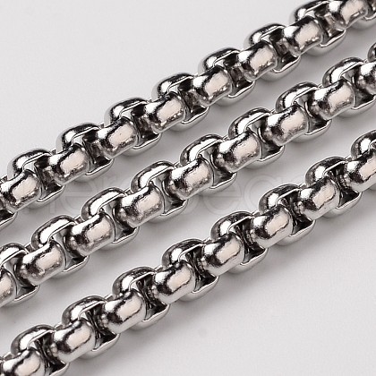 304 Stainless Steel Venetian Chains Box Chains CHS-H001-5mm-05P-1
