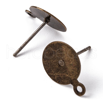 Brass Stud Earring Findings KK-K225-02C-AB-1