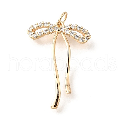 Brass Micro Pave Cubic Zirconia Pendants KK-V008-13G-01-1