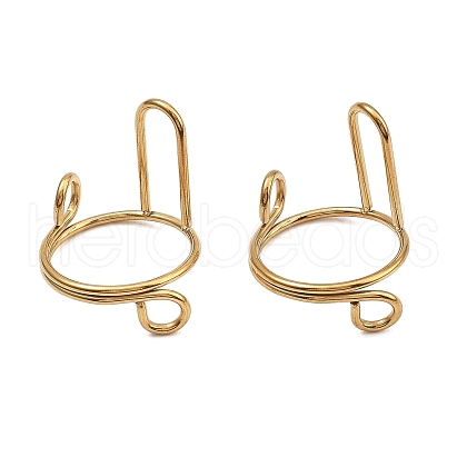 Plating(IP) 304 Stainless Steel Arch Adjustable Ring for Unisex RJEW-H230-03G-1