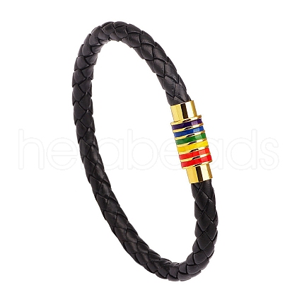 Imitation Leather Braided Cord Bracelets PW-WG97791-03-1