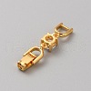 Extender Clasps Brass Cubic Zirconia Fold Over Extension Clasps Golden and Platinum Watch Band Extension Clasps  KK-WH20004-02C-G-2