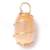 Dyed Natural Selenite Pendants PALLOY-JF02965-3