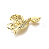 Rack Plating Brass Micro Pave Cubic Zirconia Pendants KK-D343-11G-2