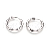 Tarnish Resistant 202 Stainless Steel Huggie Hoop Earrings A-EJEW-F111B-19mm-P-1