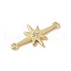 Rack Plating Brass Pave Clear Cubic Zirconia Connector Charms KK-Z047-09G-RS-2