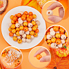 SOFPLATE Thanksgiving Day Theme 5 Strands Spray Painted Natural Wood Beads Strands WOOD-SP0001-02C-6