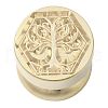 Golden Tone Round Wax Seal Brass Stamp Heads AJEW-M040-01G-Q-2