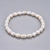Natural Pearl Beads Stretch Bracelets BJEW-JB04265-01-1