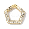 Rack Plating Brass Micro Pave Cubic Zirconia Twister Clasps KK-NH0002-12G-01-1