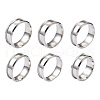 Yilisi 6Pcs 6 Sizes Stainless Steel Grooved Finger Ring Settings STAS-YS0001-18P-1