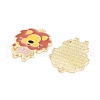 Light Gold Plated Alloy Enamel Pendants ENAM-M219-13KCG-02-2