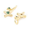 Brass with Cubic Zirconia Pendants X-KK-P271-34G-2