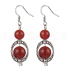 3Pair Natural Black Onyx & Natural Carnelian & Natural White Jade Dangle Earrings EJEW-JE06384-4