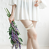 2Pcs Flower Pattern Polyester Lace Elastic Bridal Garters AJEW-WH0007-28-5