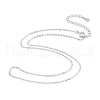 Anti-Tarnish Rhodium Plated 925 Sterling Silver Flat Cable Chain Necklace NJEW-A011-01B-P-2