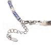 Natural Blue Spot Jasper & Pearl & Crystal Rhinestone Beaded Necklace for Women NJEW-JN04209-01-4