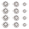 SUPERFINDINGS 18Pcs 3 Style Alloy Snap Button FIND-FH0006-36-1