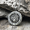 Flat Round with Engraved Twelve Constellation Alloy Pendant Necklace for Women Men WG25F4B-04-1