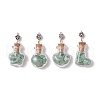 Natural Green Aventurine Chip Glass Bottle Pendants PALLOY-JF03582-02-1