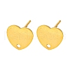 Heart Shape 201 Stainless Steel Stud Earrings Findings STAS-Q251-05G-1