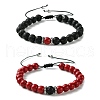 2Pcs 2 Style Couple Bracelets Gift for Valentine's Day BJEW-JB09858-1