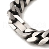 304 Stainless Steel Cuban Link Chain Bracelets for Women Men BJEW-Q341-15E-AS-3