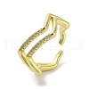 Brass Micro Pave Cubic Zirconia Open Cuff Rings RJEW-M170-13G-1