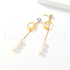 Golden 304 Stainless Steel Dangle Stud Earrings CL0746-3-5