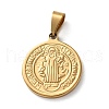 201 Stainless Steel Pendants STAS-U053-08F-G-1
