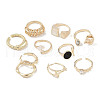 20Pcs 10 Styles Brass Adjustable Open Cuff Rings Set RJEW-A039-01G-2