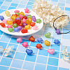 Beadthoven 100Pcs 2 Style Frosted Acrylic Beads FACR-BT0001-01-5