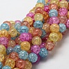 Crackle Glass Round Beads Strands CCG-E001-10mm-02-1