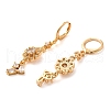 Rack Plating Golden Brass Dangle Leverback Earrings EJEW-B037-24G-2
