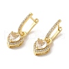 Rack Plating Brass Micro Pave Cubic Zirconia Dangle Hoop Earrings EJEW-A031-06G-1