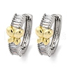 Brass Micro Pave Clear Cubic Zirconia Hoop Earrings EJEW-H158-20B-GP-4