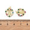 Brass Micro Pave Cubic Zirconia Pendants KK-C092-24L-G-3