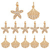   12Pcs 2 Style Brass Charms FIND-PH0006-11-1