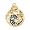 Brass Micro Pave Cubic Zirconia Pendants KK-B124-07G-1