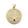 Rack Plating Brass Micro Pave Cubic Zirconia Pendants KK-K401-93G-1