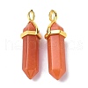 Natural Red Aventurine Pointed Pendants G-G025-01G-02-2