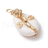 Copper Wired Flower Natural Shell Pendants PALLOY-JF03113-3