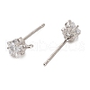 Rhodium Plated 925 Sterling Silver Ear Stud Findings STER-F058-01P-06-2