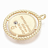 Brass Micro Pave Clear Cubic Zirconia Pendants KK-R126-020-NF-2