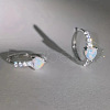 Heart Brass Micro Pave Clear Cubic Zirconia Hoop Earrings WGF4C00-01-5