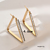 Stainless Steel Clear Cubic Zirconia Hoop Earrings WU1974-3