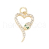 Rack Plating Brass Clear Cubic Zirconia Pendants KK-Z060-02G-02-1