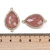 Natural Strawberry Quartz Faceted Teardrop Links G-B126-03G-05-3