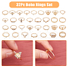 FIBLOOM 32Pcs 32 Style Alloy Finger Rings Sets with Crystal Rhinestone RJEW-FI0001-04-4